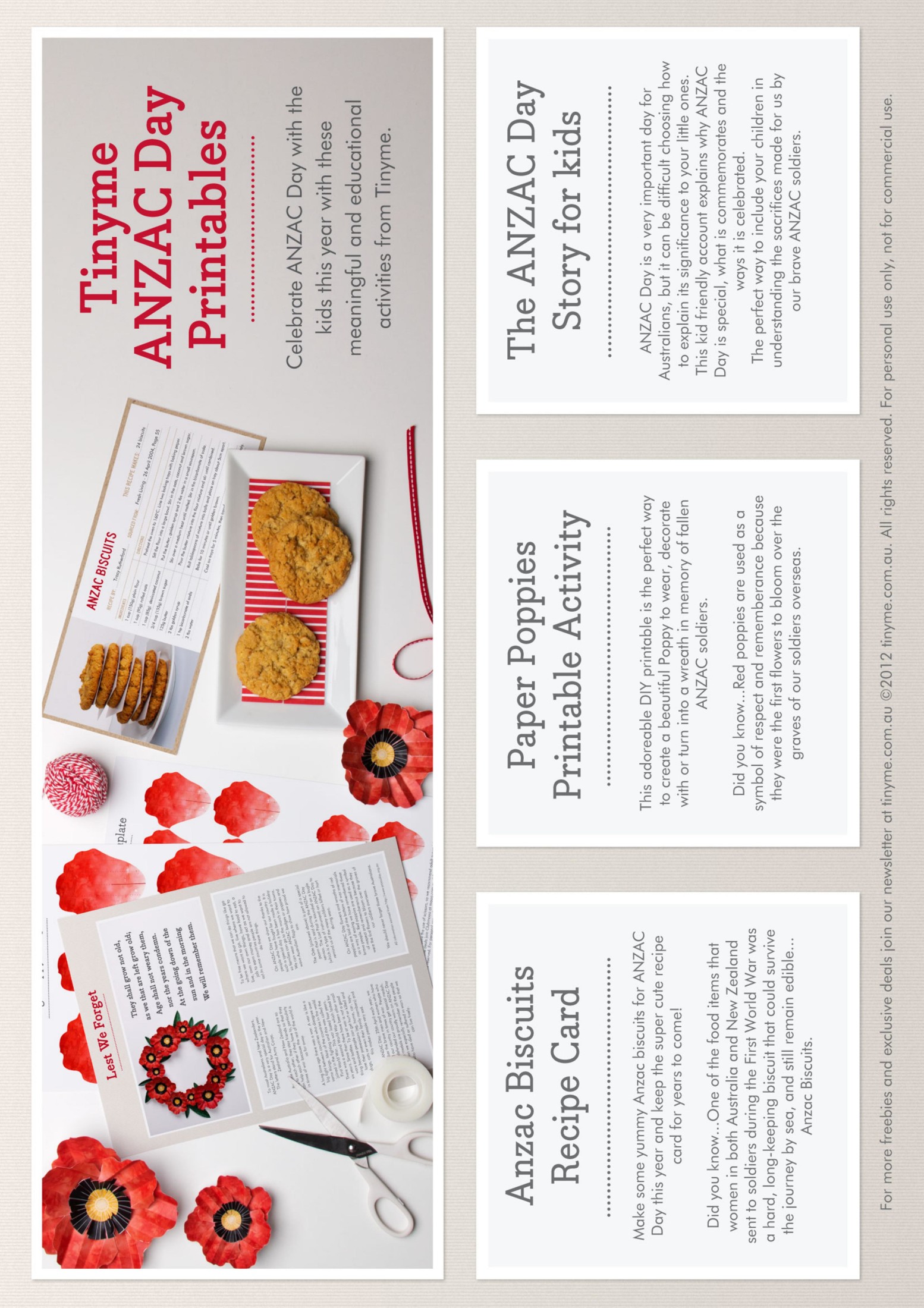 ANZAC Day Poppies Printables