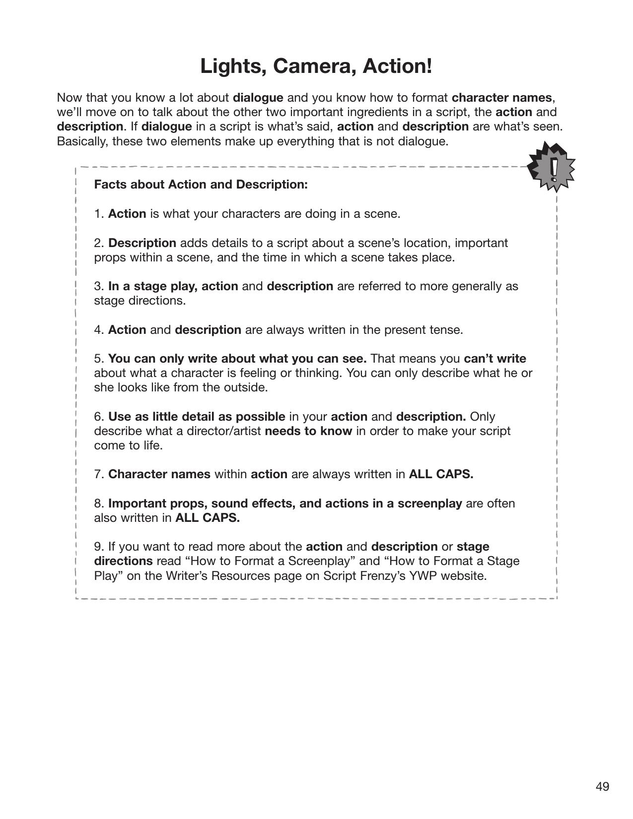 Scriptwriting Bootcamp Action