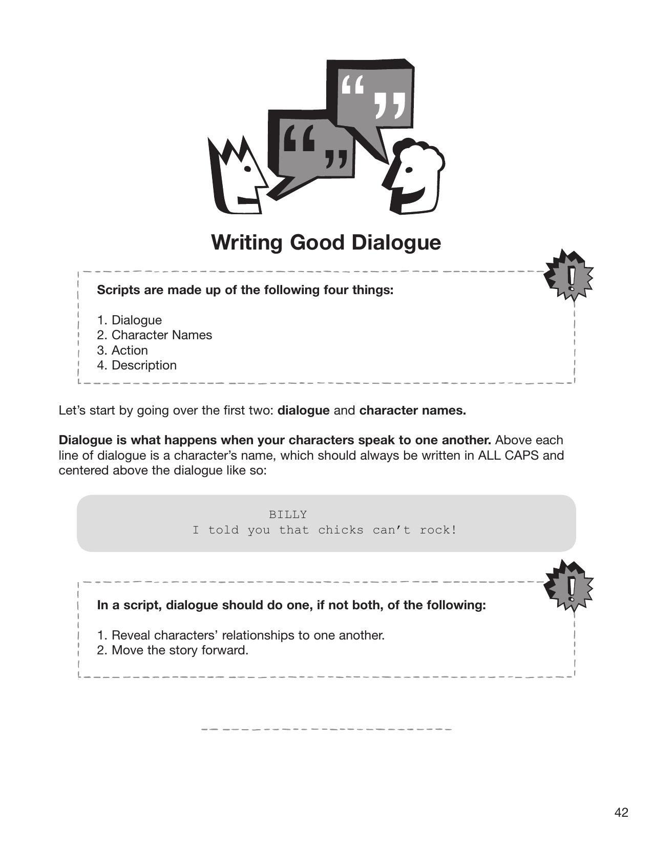 Scriptwriting Bootcamp Dialogue