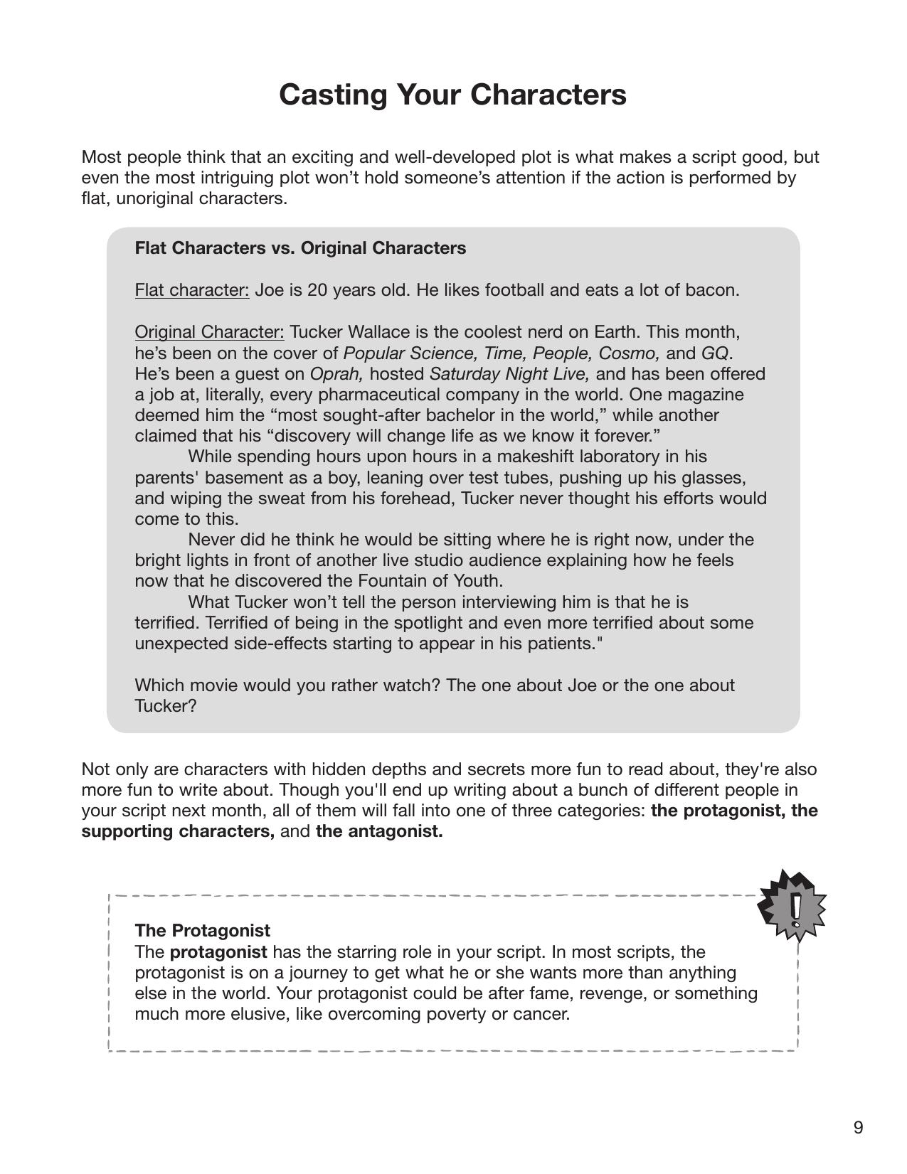 Scriptwriting Bootcamp Characters